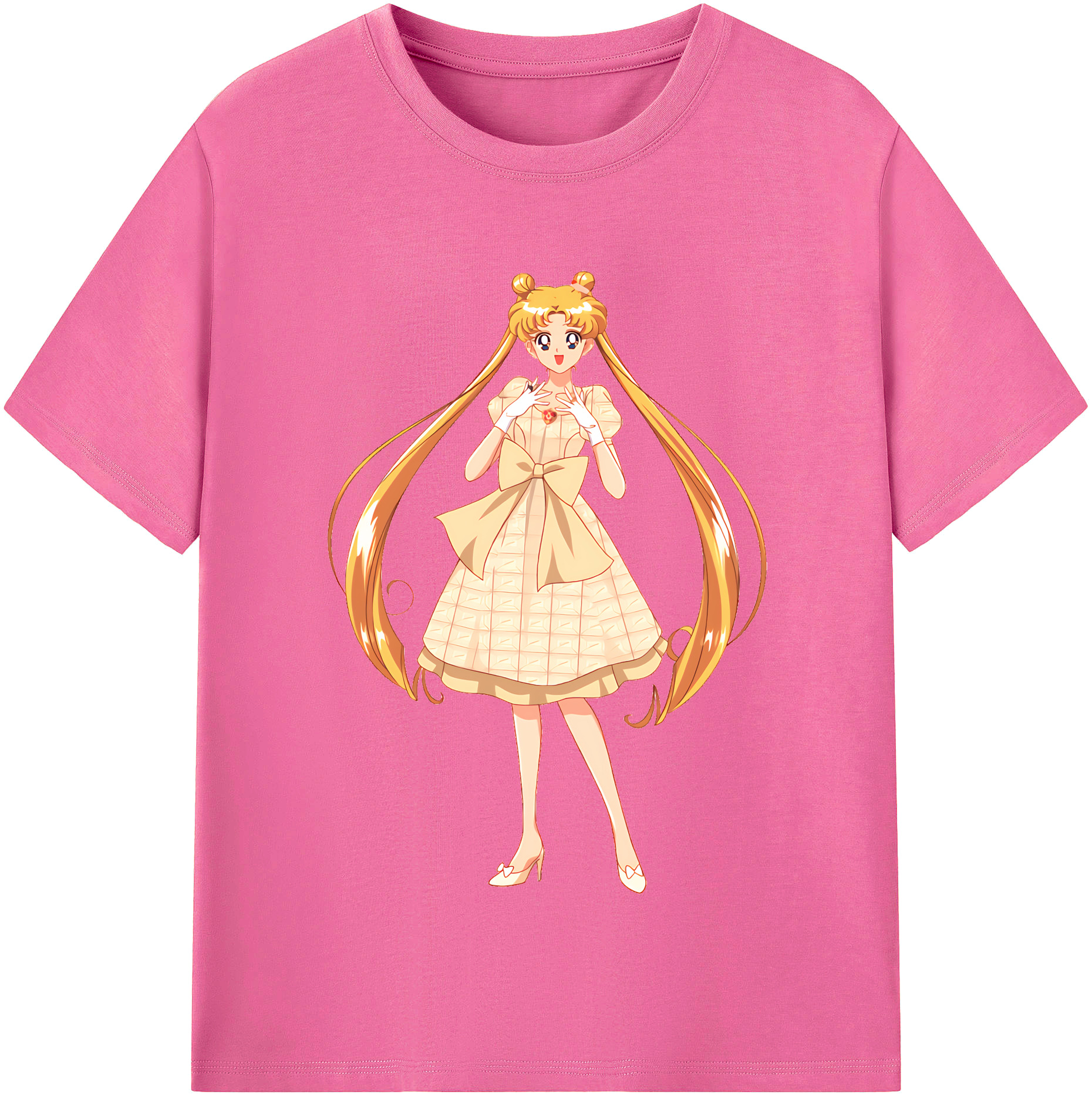 （画像用） 美少女戦士セーラームーン 愛野 美奈子 あいの みなこ Sailor Moon Aino Minako レディースカジュアルプリントTシャツ（綿100％）